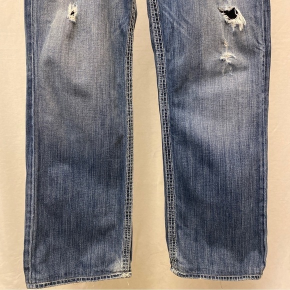 Big Star 33X28 Pioneer Boot Cut Mens Jeans Distressed 100% Cotton Non-Stretch - Picture 5 of 15